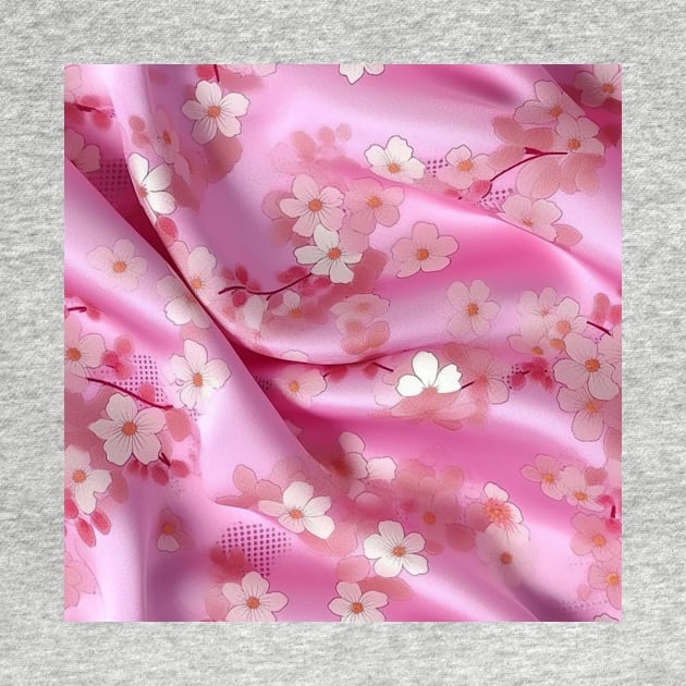 Cherry Blossom Silk: A Soft and Elegant Fabric Pattern for Fashion and Home Decor #3 by AntielARt